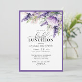 Elegante Lavender Purple Flowers Einladung (Stehend Vorderseite)