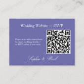 Elegante Lavender QR Code Website RSVP Card Begleitkarte (Vorderseite)