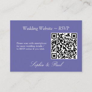 Elegante Lavender QR Code Website RSVP Card Begleitkarte