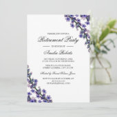 Elegante Lavender Retirement-Party Einladung (Stehend Vorderseite)