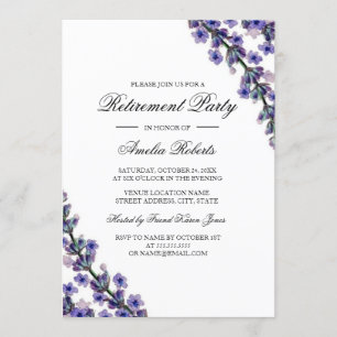 Elegante Lavender Retirement-Party Einladung