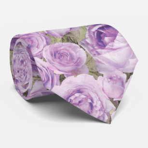Elegante Lavender Rose Blumenbeete Wasserfarbenhoc Krawatte