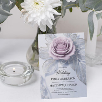 Elegante Lavender Rose Hochzeit Einladung