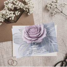Elegante Lavender Rose Hochzeit-RSVP-Karten