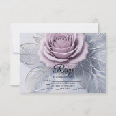 Elegante Lavender Rose Hochzeit-RSVP-Karten RSVP Karte (Vorderseite)