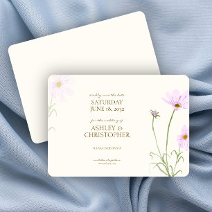 Elegante Lavender Spring Wildblume Hochzeit Save The Date