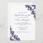 Elegante Lavender Teacup Bridal Dusche Einladung (Vorne/Hinten)