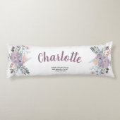 Elegante Lavender- und Peach-Blume Seitenschläferkissen (Rückseite)