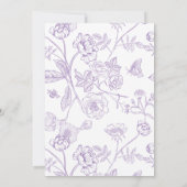 Elegante Lavender Viktorianische Blumenkinderdusch Einladung (Rückseite)