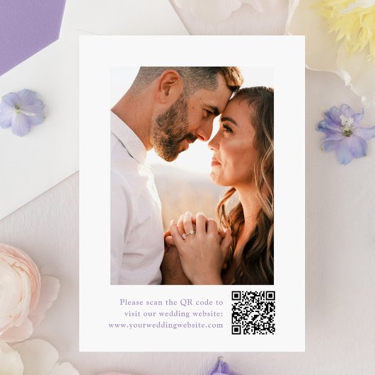 Elegante Lavender Wappen Monogram Foto Wedding Save The Date
