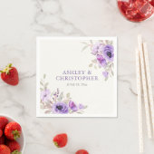 Elegante Lavender Watercolor Floral Bouquet Weddin Serviette (Beispiel)