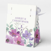 Elegante Lavender Watercolor Floral Wedding Geschenkschachtel (Rückseite)