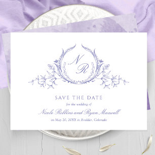Elegante Lavender Watercolor Monogram Calligraphie Save The Date