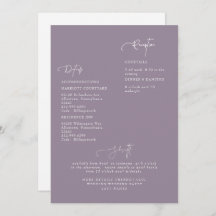 Elegante Lavender Wedding Detail Einladung