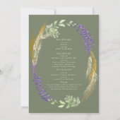 Elegante Lavender Wheat Wreath Bachelorette Weeken Einladung (Rückseite)