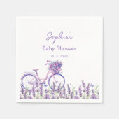 Elegante Lavender Wildblume Bicycle Baby Shower Serviette (Vorderseite)