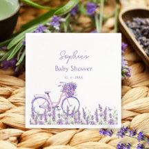 Elegante Lavender Wildblume Bicycle Baby Shower