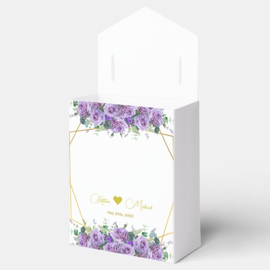 Elegante Lavender Wildblume Custom Geschenkschachtel (Geöffnet)