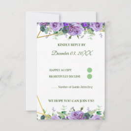 Elegante Lavender Wildblume Custom RSVP Karte