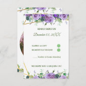 Elegante Lavender Wildblume Custom RSVP Karte (Vorne/Hinten)
