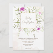Elegante Lavender Wildblume Frame Wedding Einladung (Vorderseite)