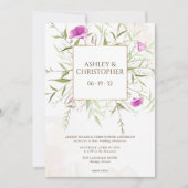 Elegante Lavender Wildblume Frame Wedding Einladung (Vorderseite)