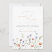 Elegante Lavender Wildblumen Dragonflies Hochzeit Einladung (Vorderseite)