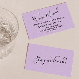Elegante, Lavendertypografie-Karte "Wir haben uns  Visitenkarte