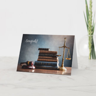 Elegante Law School Abschluss Card mit Gavel Karte