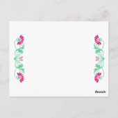 Elegante Leaf Florals & Wirbel Tischnummer Card (Rückseite)