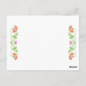 Elegante Leaf Florals & Wirbel Tischnummer Card (Rückseite)