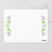 Elegante Leaf Florals & Wirbel Tischnummer Card (Rückseite)