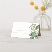 ELEGANTE LEAFENFOLIAGE GREENERY WATERCOLOR FLORAL PLATZKARTE (Vorderseite)