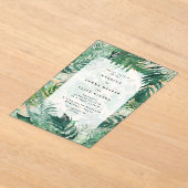 Elegante Leafy Greenery Hand bemalt Hochzeit Acryleinladungen (Ablage )