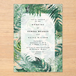 Elegante Leafy Greenery Hand bemalt Hochzeit Acryleinladungen