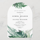 Elegante Leafy Grüne Watercolor Einladung (Vorderseite)