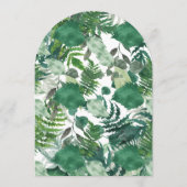 Elegante Leafy Grüne Watercolor Einladung (Rückseite)