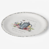 Elegante Leafy Rose Blumenkohl Teapot jedes Alter  Pappteller (Schrägansicht)