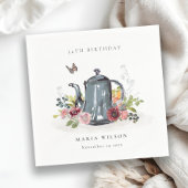 Elegante Leafy Rose Blumenkohl Teapot jedes Alter Serviette