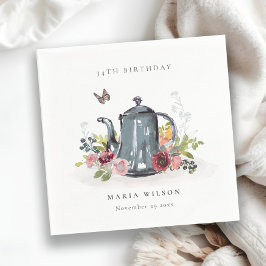 Elegante Leafy Rose Blumenkohl Teapot jedes Alter  Serviette