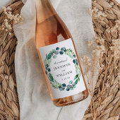 Elegante Leafy Watercolor Botanische Hochzeit Weinetikett