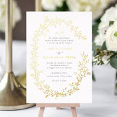 Elegante Leafy Wreath Folieneinladung