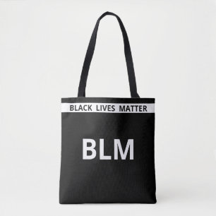 Elegante Leben zählen BLM-Text auf Schwarz & Weiß Tasche