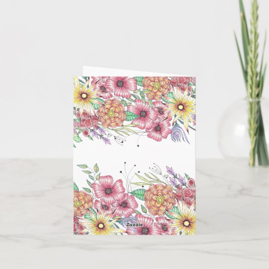 Elegante lebendige Blume Verlasse Muttertag Karte (Rückseite)