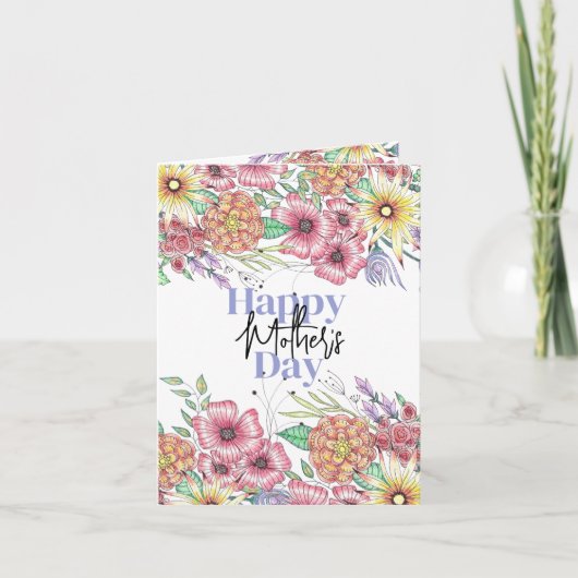 Elegante lebendige Blume Verlasse Muttertag Karte (Vorderseite)