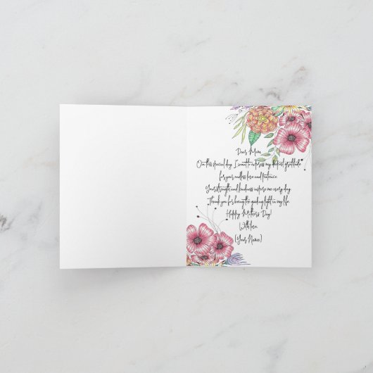 Elegante lebendige Blume Verlasse Muttertag Karte (Innenseite)