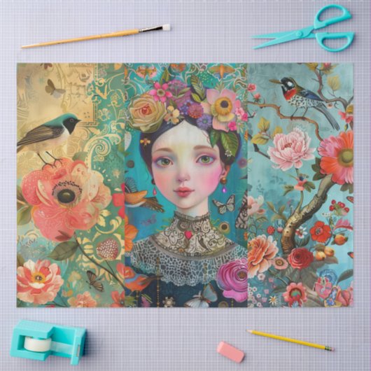 Elegante, lebendige Farbenpracht Seidenpapier (Basteln)