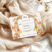 Elegante, lebendige Hochzeit in Gelb und Gold RSVP Karte