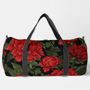 Elegante, lebendige rote Pflaumen im Blut Duffle Bag