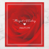 Elegante lebendige Rote Rose Ästhetische Chic Roma Weinetikett (Einzelnes Label)